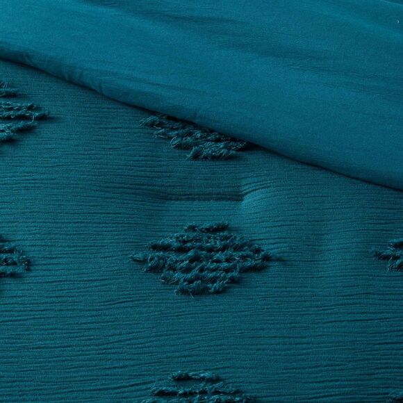 Open Box - Threshold - Full/Queen Tufted Comforter & Sham Set  Dark Teal Blue - Picture 4 of 4